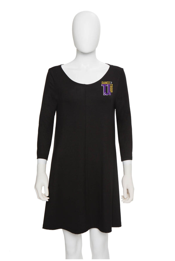 3/4 Sleeve Dress - TJ's Dance Troop (Purple Logo Items) - Customicrew 